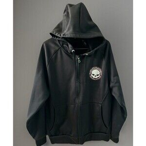 Harley-Davidson Men's Zippered Sweatshirt Jacket, Willie G Skull, Black Menβs M